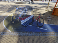 902523 Afbeelding van de 3D-tekening 'La Vuelta Utrecht' van Aziz Elgart, gemaakt naar aanleiding van de start van de ...